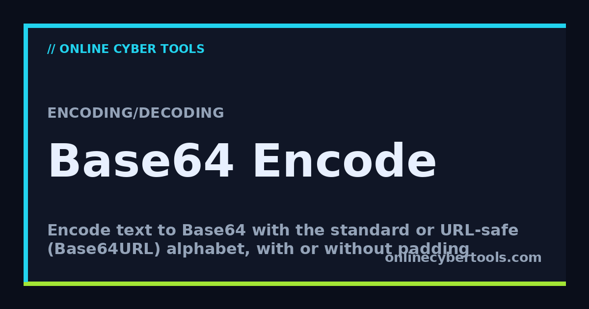 Base64 Encoder/Decoder - Encode and decode Base64 - Online Cyber Tools