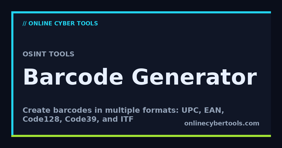 Barcode Generator - Online Cyber Tools