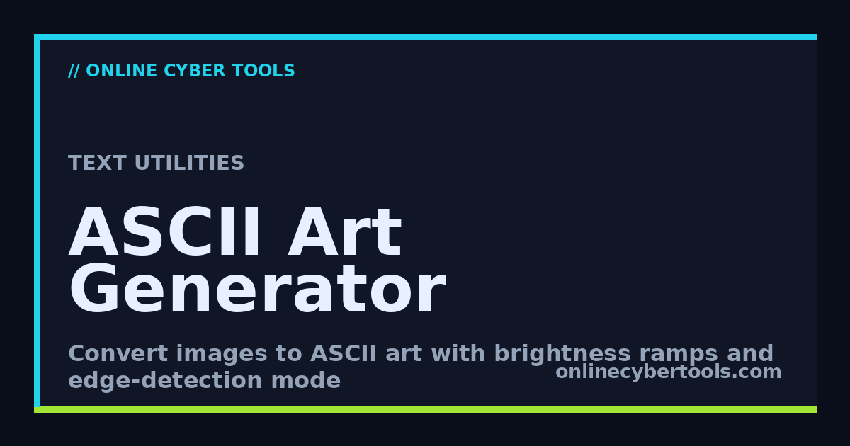 ASCII Art Generator - Convert images to ASCII art - Online Cyber Tools